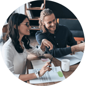 Digital marketing team discussing business growth strategies