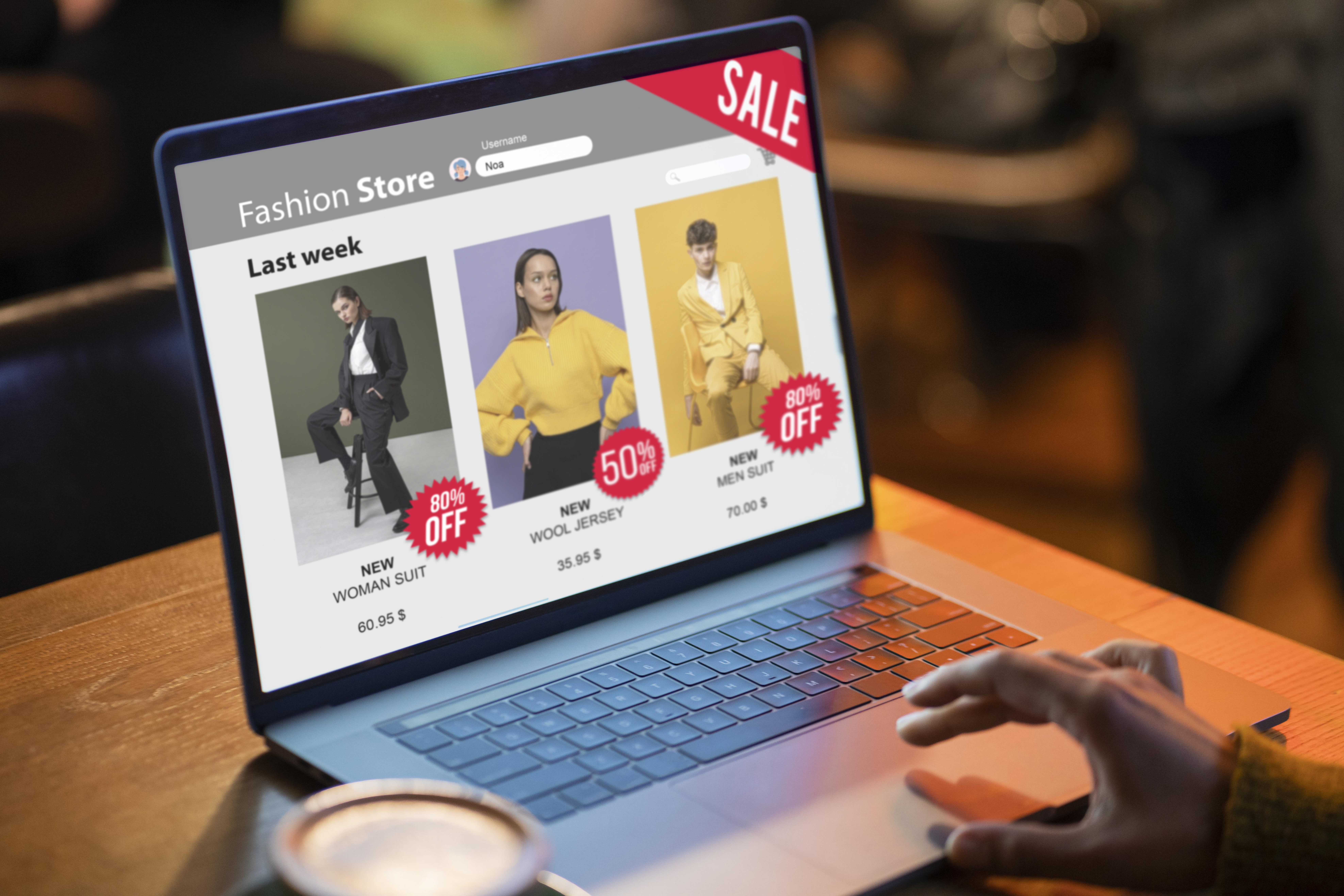 Shopify Development services showcasing a custom Shopify online store with product listings, discounts, and responsive eCommerce design