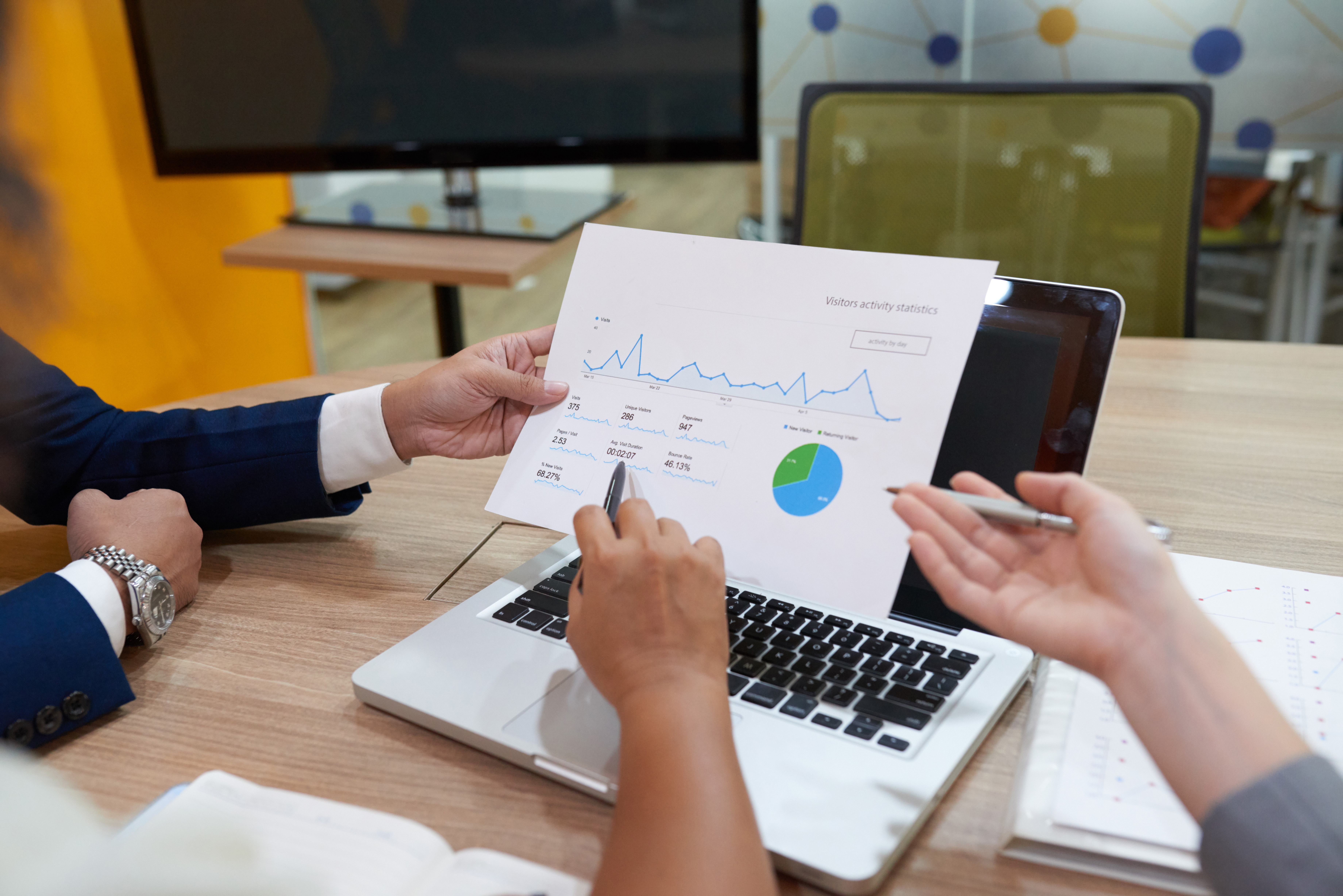 Performance Based SEO Services analyzing website traffic, rankings, and SEO performance reports for business growth