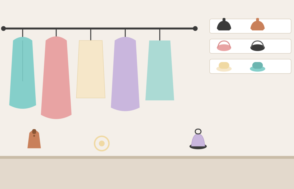 walk in wardrobe boutique illustration 1